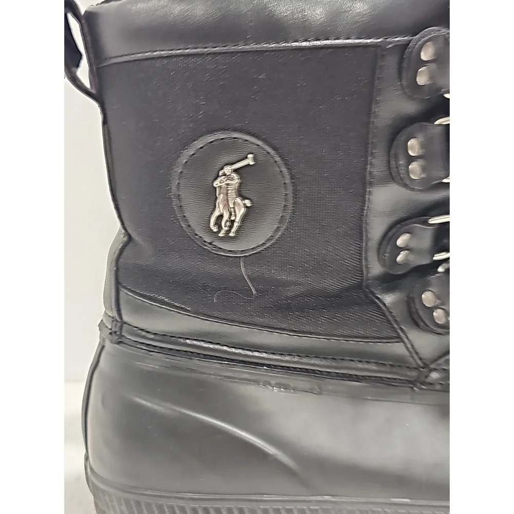 Polo Ralph Lauren Black Lace Up Winter Snow Boots Mens Size 11